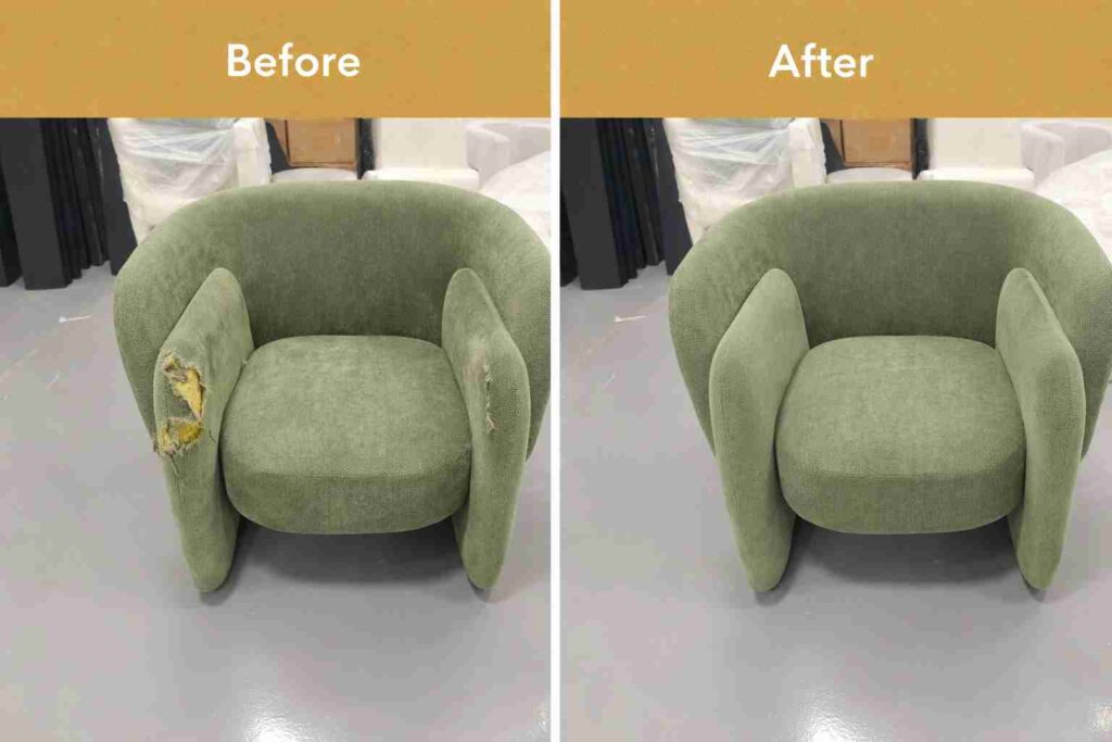 Armchair makeover before and after