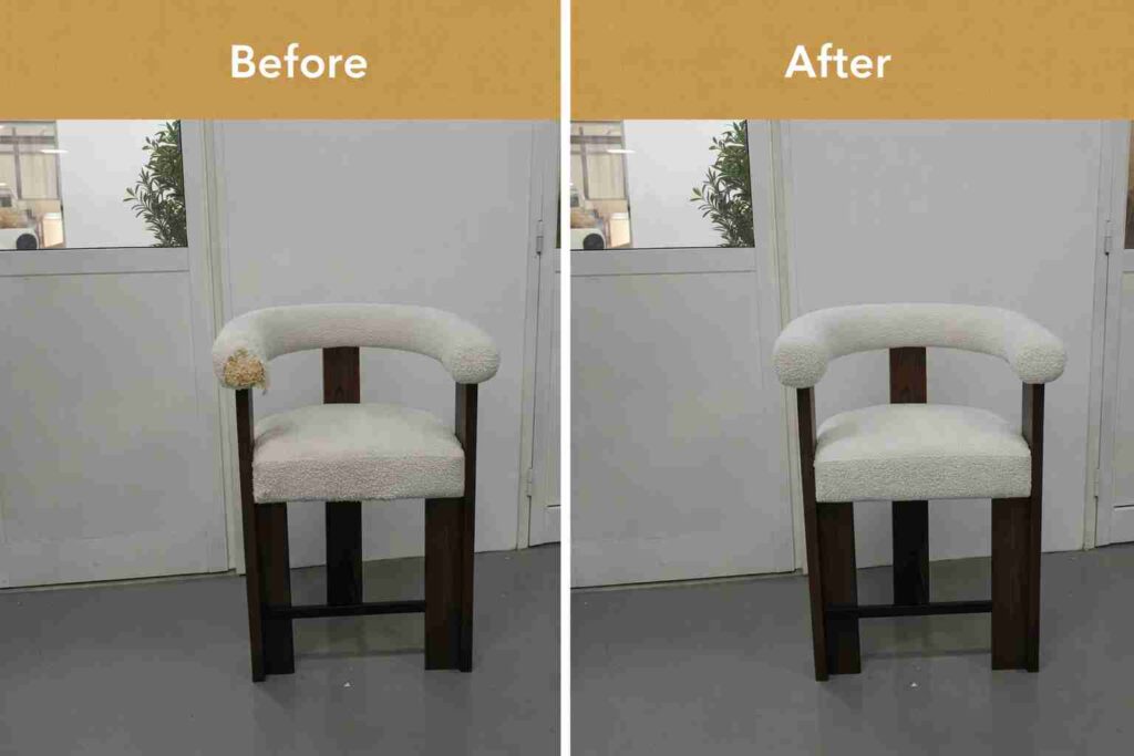 Chair restoration before and after